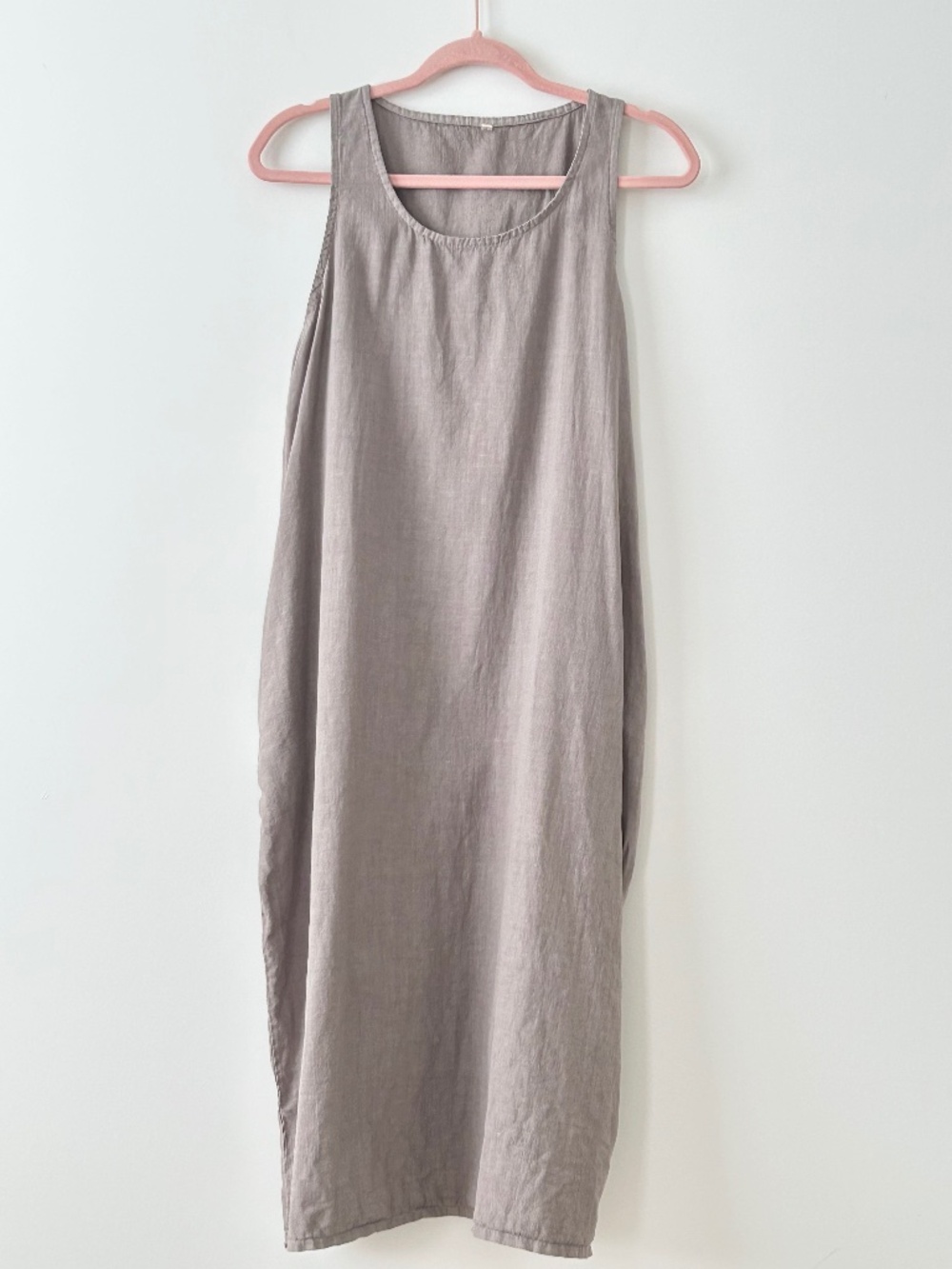 Skinny Tees 100% Linen Midi Cocoon Dress